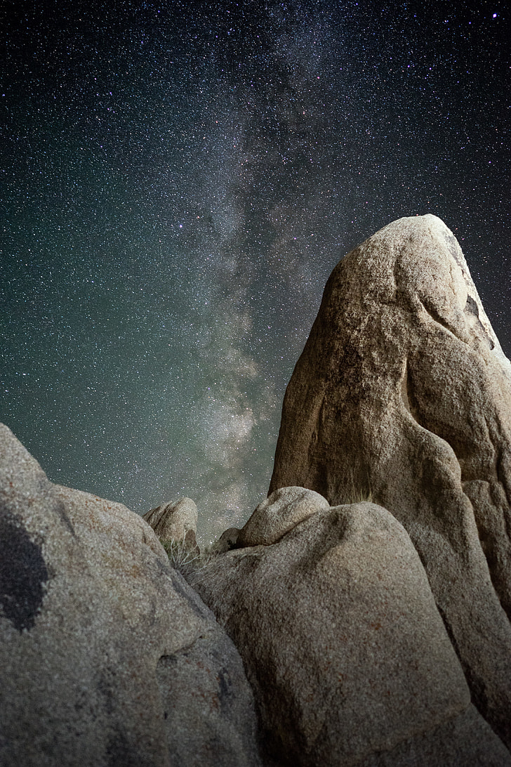 photo of Milky Way Galaxy above stones