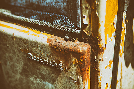 Close-up crop shop of an old rusty gas pump. Image captured in Kent, England