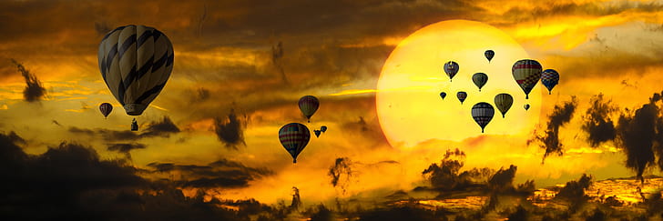 sky of hot air balloons