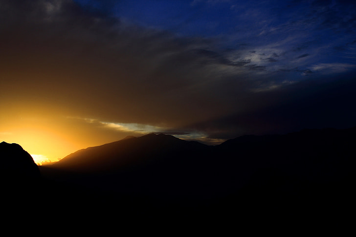 untitled, mountain, light, sunset, cloud, twilight