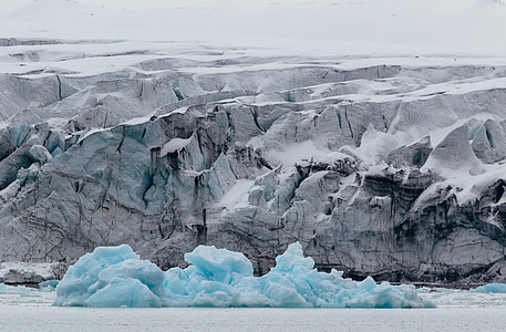 iceberg near cliff