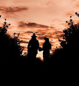 Silhouette Photography of Male and Female