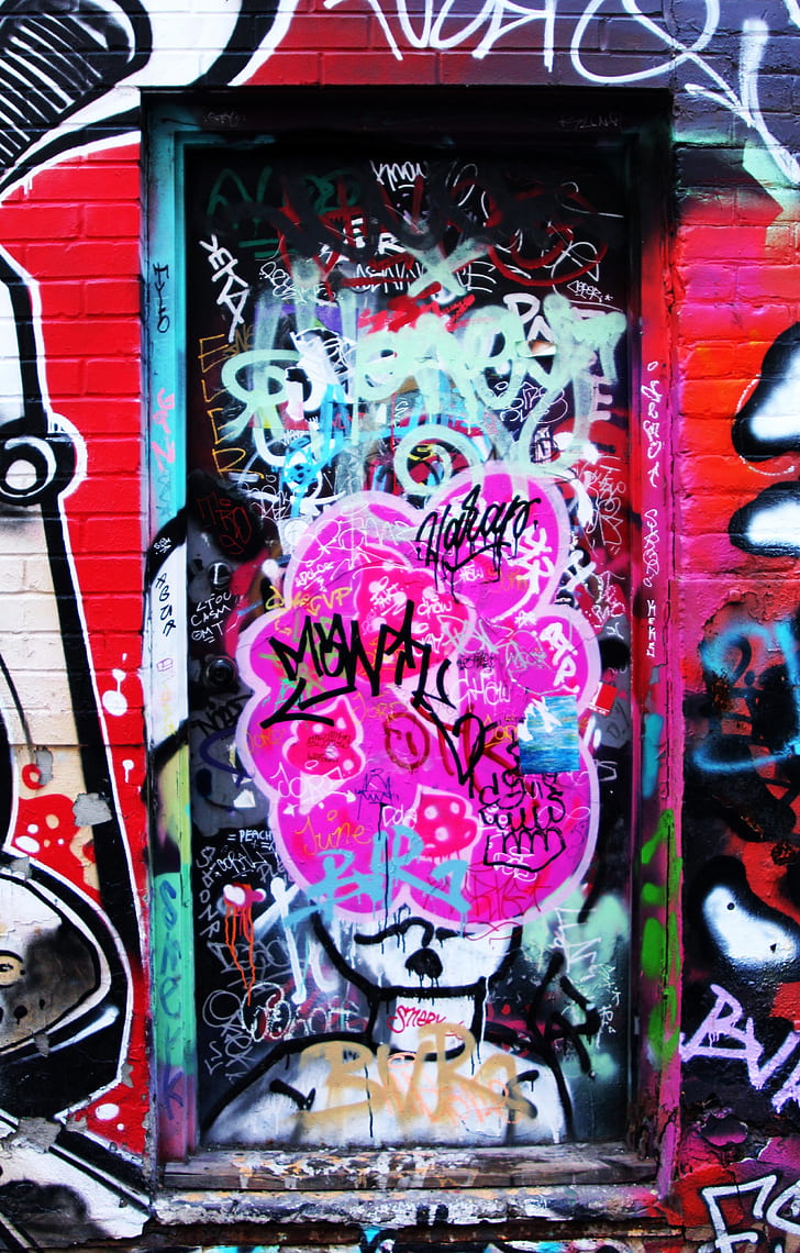 multicolored graffitti on wall