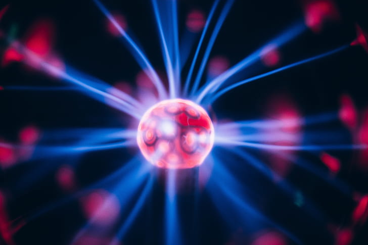 red and red plasma ball