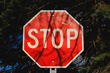 red and white Stop street sign