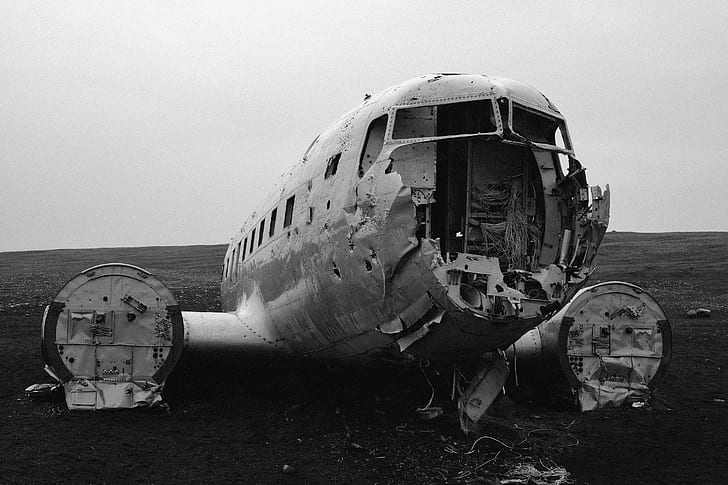 damaged airplane on surface