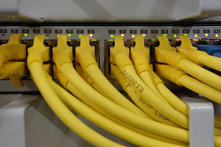 yellow ethernet cables