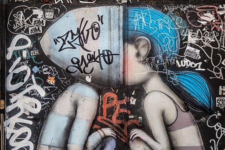 Street art captured on a wall in Paris, France. Image taken with a Canon 6D DSLR