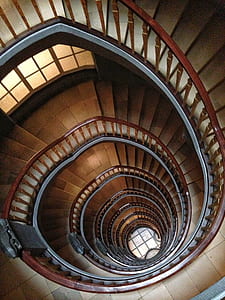 brown spiral stair cleared