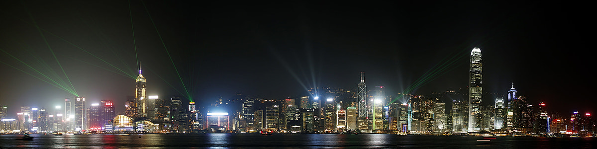 panoramic view of buildings during nighttime