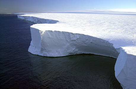 aerial view of ice mountain