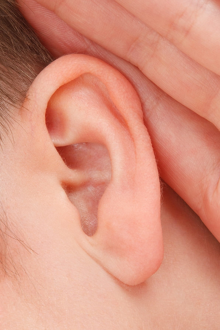 person's left ear