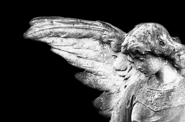 angel statue looking downward