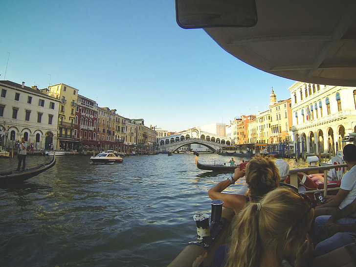 Sailing On Canal Grande In Venice, Italy