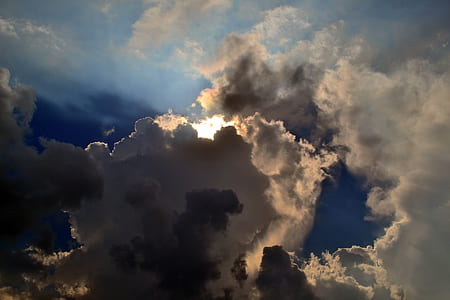 photo of sun covered by clouds