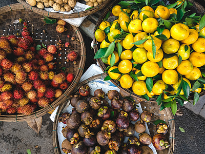Exotic Asian fruit at a market