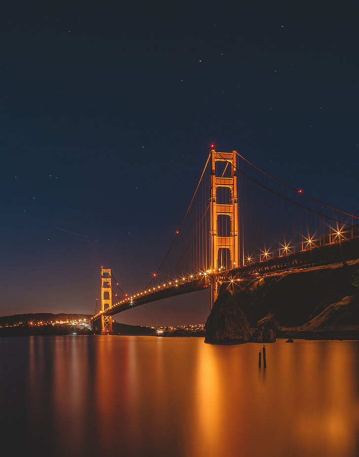 Golden Gate Bridge during night time