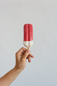 Creamy strawberry popsicle