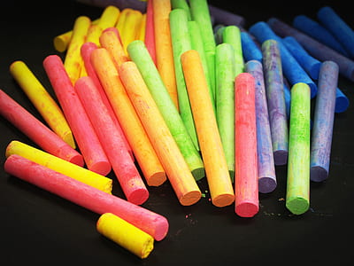 assorted-color chalks