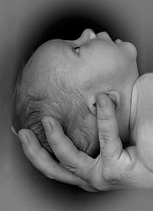 New Born Baby Greyscale Image