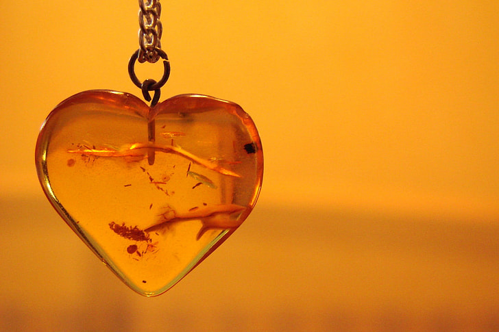 heart-shaped glass pendant