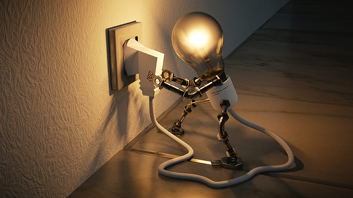 light bulb plugging itself
