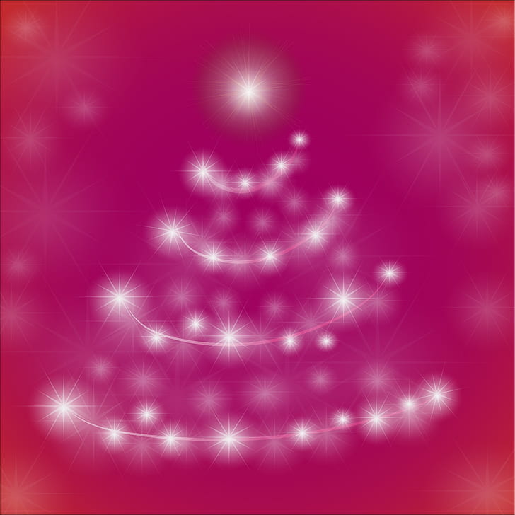 white and purple Christmas tree illustration