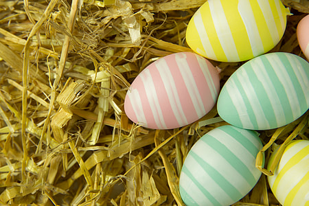 Closeup shot of Easter eggs