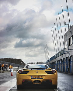 Yellow Ferrari Laferrari on Road