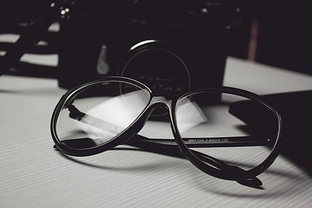 eyeglasses with black frame