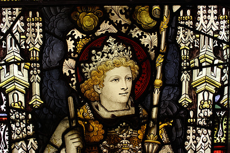 painting of man with crown and staff