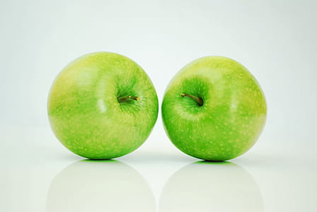 two green apples fruits
