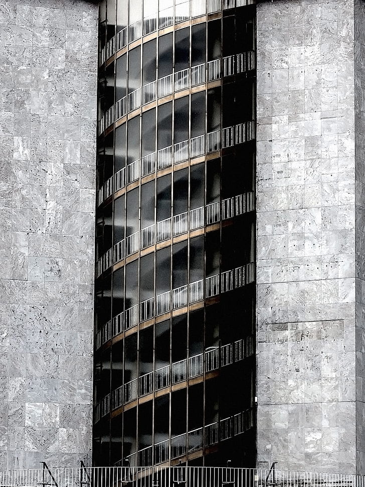 Gray Concrete Glass Building