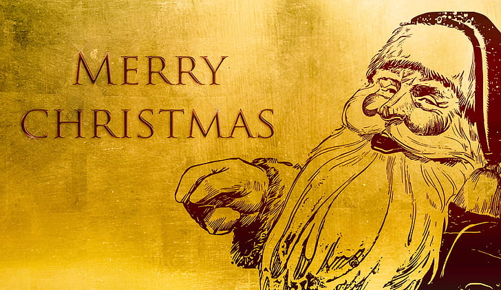 Santa Claus with Merry Christmas text illustration