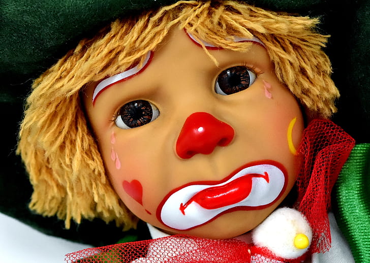 brown haired clown doll