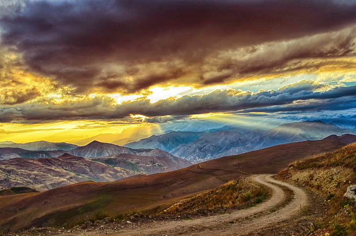 Royalty-Free photo: Birds eye view of mountains | PickPik