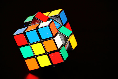 3x3 Rubik's cube on black background