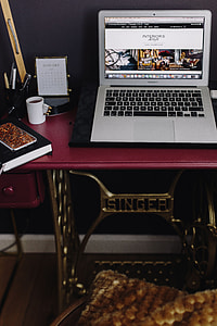 Pink desk in the home office