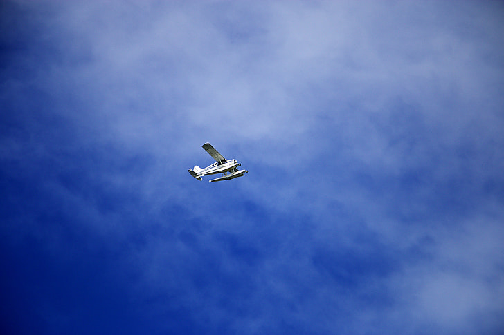 white monoplane on sky
