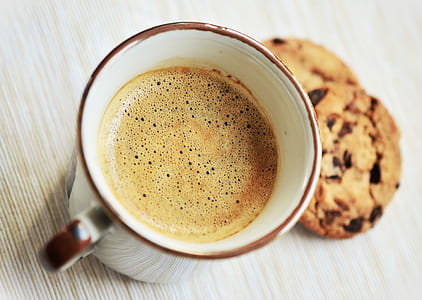 mug of coffee and two cookie