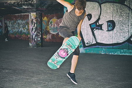 A skater in action on the Southbank in London, England. Image captured with a Canon DSLR