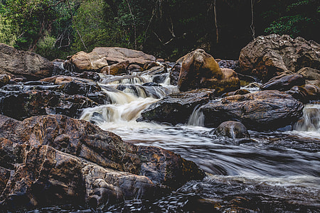 Flowing river and rocks