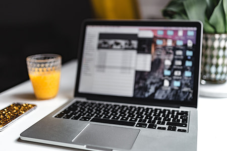 Stylish workspace with Macbook Pro