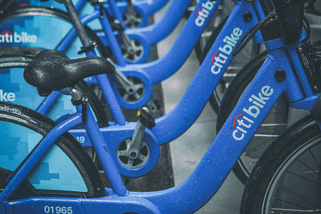 Street shot taken of the popular Citi Bikes in New York City, image captured with a Canon 5D DSLR