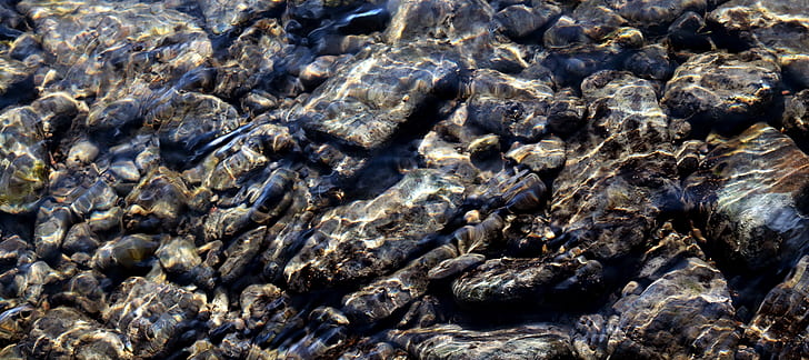 pile of gray black stones
