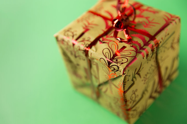 Closeup shot with shallow depth of field of a Xmas present. Image captured with a Canon 6D