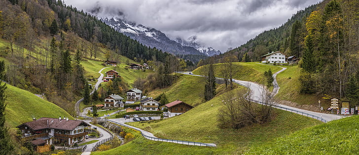 landscape photograph of town in valley
