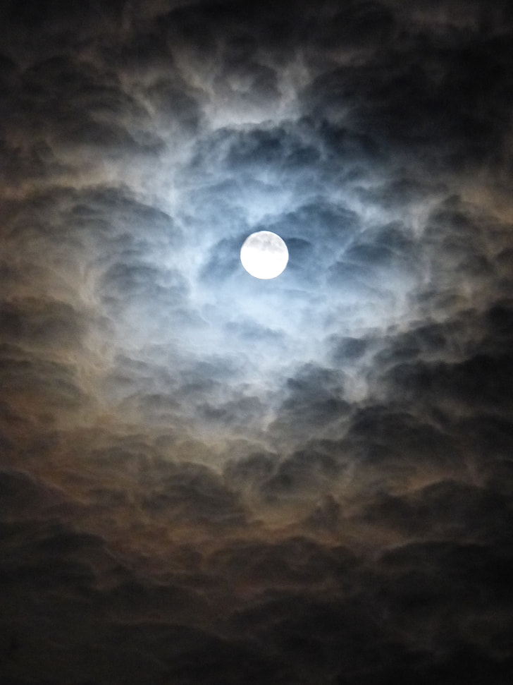 full moon with cloudy sky