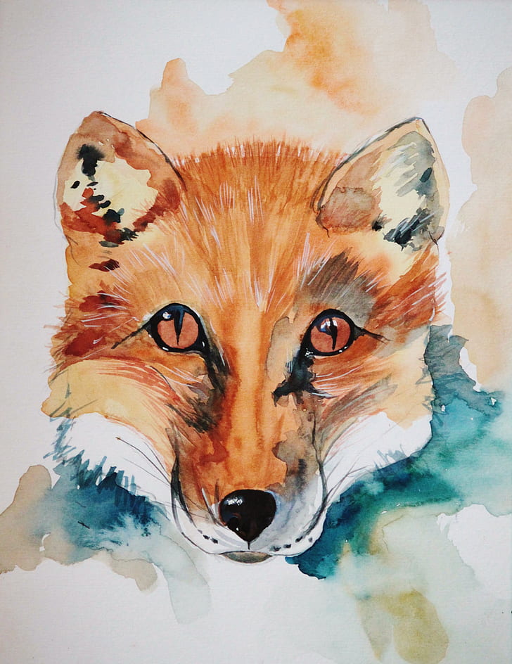 brown fox painting