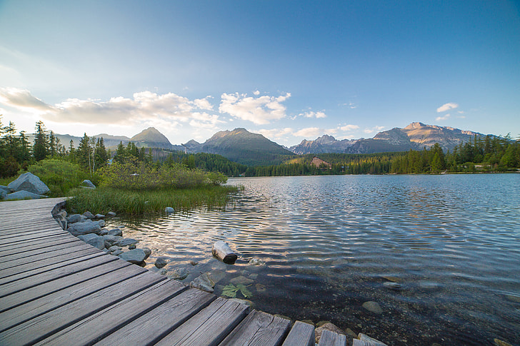 Evening Lake Side in High Tatras Mountains